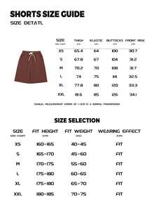 Basic cotton men's shorts, vintage architectural print, ribbed colour blocking college style spring and summer new, soft and breathable men's mid shorts, light apricot, grey and blue two-piece set