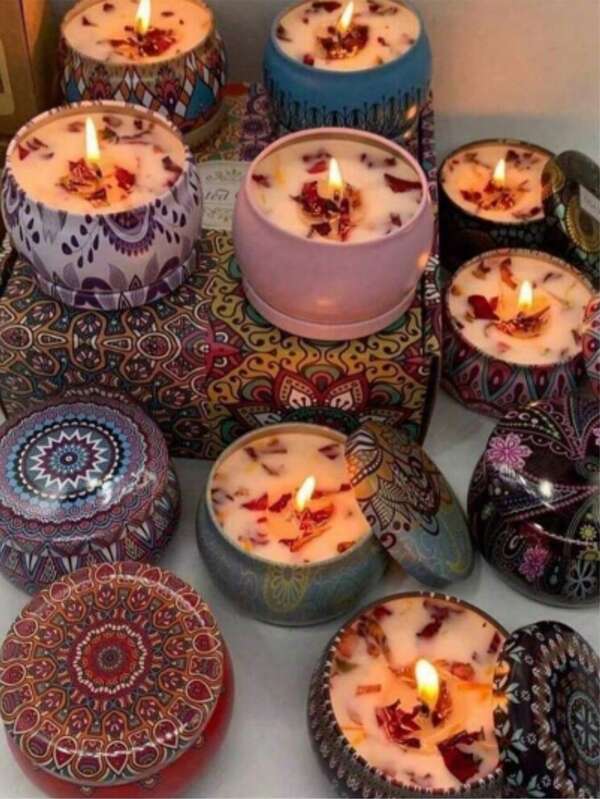 Colored Jar Aromatherapy Candles, The Best Gift For Friends, Valentine's Day, Atmosphere Decoration, Gifts For Mothers, Gifts For Girlfriends And Wives, Gifts For Fathers, Daughters And Sons, Soybean Oil Candles, Atmosphere Halloween, Autumn, Festivals, Christmas, Winter, Festivals, Holidays (Without Packaging Box)