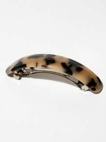 1个复古优雅豹纹椭圆形弹簧夹发夹，适用于马尾辫/发髻，适合细软短发，学生用品，动物纹印花，发饰，头部饰品，女士发饰 - 彩色 - 查看 12