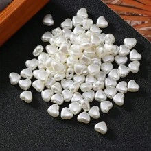 100pcs Shimmering Love Pearl Confetti , Faux Pearl Design Romantic Sprinkling Decor For Weddings Parties Holidays Favor Props,DIY Crafting Bracelets, Earrings, Pendants, Accessories(Heart,Star,Bow,Sakura,Beads),Size 8*9mm(0.315*0.354in)