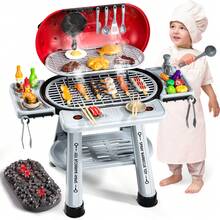 HENGPHY Pretend Play Barbecue Kids Toys Sets For 3 4 5 6 7 8 Ages Boys Girls, 2-Layer Barbecue Kitchen Outdoor Toys With Smoke Sound & Light For 3-8 Years Old Boy Girls, BBQ Grill Cooking Toy Set Little Chef Play Activity Indoor Toys Birthday Gifts Toddlers - Kids Grill Playset - View 2