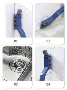 1 pieza Cepillo de limpieza para el baño, cepillo para ranuras, cepillo de limpieza multifuncional, cepillo de limpieza de ventanas con clip para centros comerciales, cepillo de limpieza de ranuras multifuncional para la cocina, artículos de limpieza, adecuado para la cocina y el baño