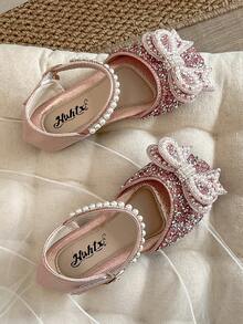 2025春季新款儿童水晶公主鞋，女童软底时尚礼服鞋 - 粉色 - 查看 3