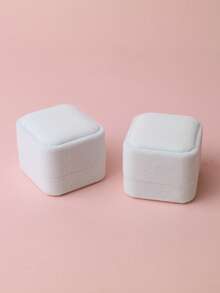 Caja para anillo, caja de joyería, caja de regalo para anillo de compromiso - Blanco - Ver 4