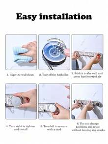 现代塑料吸盘墙钩，无需钻孔真空密封挂钩，适用于毛巾、厨房、浴室和家居收纳 - 彩色 - 查看 7