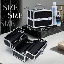 FRENESSA Makeup Train Case Portable Makeup Case Organizer Cosmetic Box Make Up Box Makeup Organizer Cosmetic Storage Cases With Locking Nail Kit Organizer Travel Case Mermaid Pink - Màu đen bóng - Xem 4