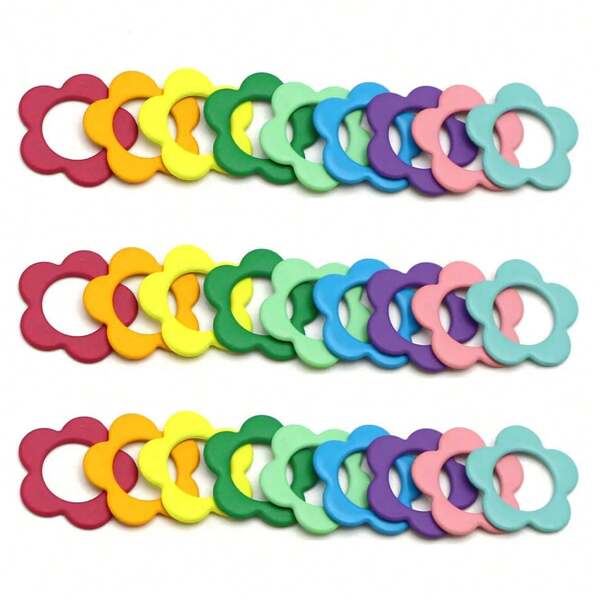 10-100pcs Flower Shaped Metal Stitch Markers - Colorful Flower Shaped Knitting Stitch Markers For DIY Craft Projects, Crochet, Safety Pins, Sewing Supplies, Knitting Accessories, DIY Craft Materials