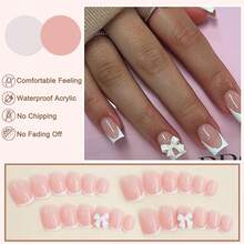 Press On False Nails - 3D Bow Tie - View 2