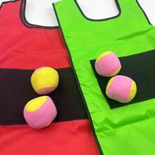 2pcs 39x53cm Outdoor Sticky Ball Vest With 10pcs 6cm Soft Ball Outdoor Interactive Sports Creative Throwing Sticky Target Sandbag Set