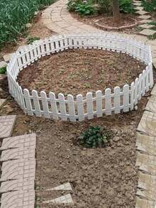 3/5/10pcs Plastic Fence White Fence For Yard, Patio, Villa, School, Indoor & Outdoor Decor, Garden Picket Fences, Lawn Edging - Multicolor - View 11