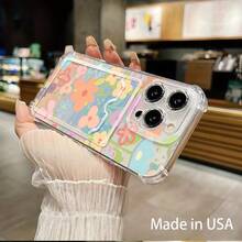 Funda para móvil con ranura para tarjetas. Compatible con phone 16, 15, 14, 13, 12 y 11. Permite guardar tarjetas y fotos. Diseño elegante y sencillo, transparente, esquinas reforzadas, anticaídas, con orificios para tarjetas. - Colores mixtos 1 - Ver 4
