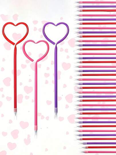 Hartvormige, metallic gouden balpennen - elegante en soepele schrijfwaren voor school, bruiloften en cadeaus, schattig hartontwerp, fijne punt, onmisbaar voor de start van het schooljaar, schrijfpennen, handtekeningen voor bruiloften en cadeauverpakkingen, voor schoolbenodigdheden, terug naar school