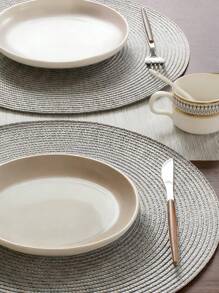 6pcs/Set 15-Inch Round Woven Placemat, Washable Anti-Slip Dining Table Mats