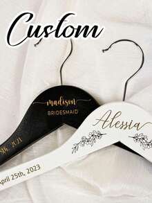 Personalized Wedding Hangers - Personalized Wedding Hangers - Wedding Hanger - Wooden Engraved Hanger - Bridal Dress Hanger,Home Harmony - Multicolor - View 5