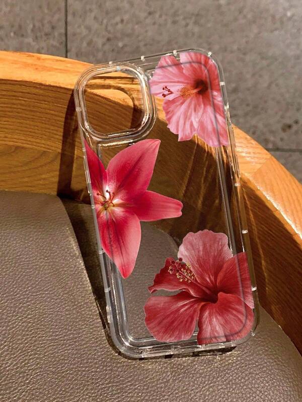 Realistic Lily Print Clear Case Compatible With IPhone