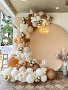 127 Stücke, Kokos Beige Weiß und Gold Ballons Neutrale Latex Ballon Girlande Bogen für Party Dekoration Geburtstag Geschlechtsoffenbarung Hochzeit Verlobung Jubiläum Baby-Dusche Party Zubehör - Farben mischen - Übersicht 2