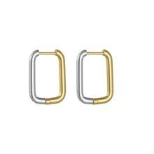 1 Par Aretes De Acero Inoxidable Con Forma Rectangular Para Mujer - Cuadrado - Ver 8
