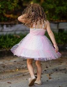 2025Toddler Girls Tulle Dress Rainbow Tutu Birthday Princess Dresses Formal Photo Shoot Outfit Summer Clothes 2-6T'Sprout Style' - 彩虹圓點薄紗 - 查看 7