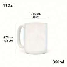 [Ceramic Funny] 1pc Ceramic Coffee Cup Funny Letter Print, Reusable Insulated Mug For Adults Hand Wash Only, Perfect For Halloween & Christmas Gift For Brother And Sister And Uncle And Aunt - Multicolor - View 2