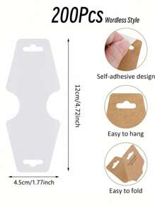 5-400 szt. Karty do wyświetlania bransoletek i kolczyków, ręcznie robione karty do kolczyków, samoprzylepne, odpowiednie do naszyjników, bransoletek, breloków, kolczyków, gumek do włosów, kart do przechowywania i wyświetlania