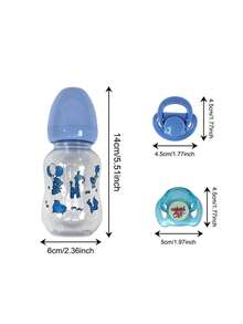 Lovely Reborn Doll Feeding Bottle And Magnetic Pacifiers Realistic Reborn Baby Accessories Cute Doll Supplies Dummy For New Reborn Baby Doll Toys - Blue - View 3