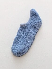 1/3/6 Pairs Women Fuzzy Non-Slip Loafer Socks, Soft Cozy Breathable Low-Cut House Socks - Multicolor - View 11