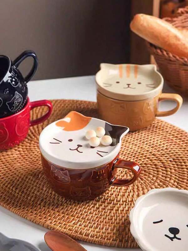 1pc Ceramic Cup For Home Kitchen Restaurant Living Room, Gifts, Coffee Cup, Water Cup, Tea Cup, Cold Drink Cup, Mug, Insulated Mug, Suitable For Tea, Coffee, Milk, Juice, Weddings, Parties, Birthdays