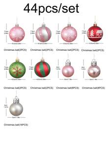 42pcs/Set Christmas Ball Ornaments Decoration Pendant Party Supplies Gift Box Set