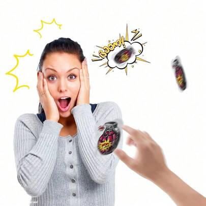 5/10/50/100pcs Exploding Surprise Grenade Party Poppers,Simulation Automatic Explosion Inflatable Grenade, Prank Game Air Blast Bag,Funny Gag Gifts For April Fools, Christmas, New Year Celebration, Weddings Halloween Party Props (Color Random)
