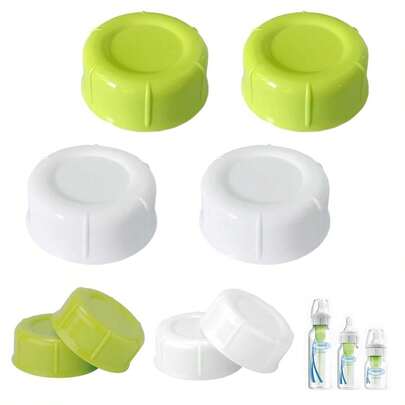 窄型婴儿奶瓶盖，适用于布朗博士、美德乐奶瓶和一些常见的可重复使用奶瓶，带有柔软的密封垫圈，防漏，非常适合旅行储存