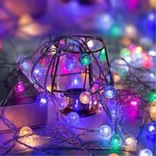 1包10/20/40/80颗LED水晶球串灯，电池供电，室内仙女灯，防水球形吊灯，适用于卧室、花园、树木、露营、婚礼派对装饰 - 多顏色 - 查看 21