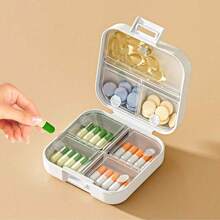 1pc Portable 7-Day Pill Box, Medication Organizer, Sealed Compartment Pill Case, Travel Pill Dispenser - Multicolor - View 3
