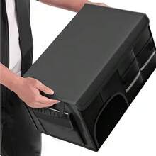 Car Trunk Organizer Box - Black Foldable Oxford Fabric Storage With Multiple Compartments & Handles, Waterproof Auto Organizer For SUV, Sedan, Truck - Keep Your Vehicle Neat For Travel, Groceries, Camping - 黑色 - 查看 4