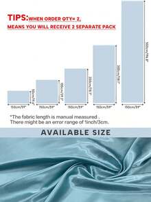 1pc High Sheen Satin Lining Fabric, Pre-Cut Garment Lining Fabric, Smooth, Soft, Breathable Lining For Wedding Dresses - Lake Blue - View 3