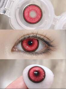 JeweLens 1pair Crazy KOI Cosplay Red Scary Softlens 14.5mm - Red - View 3