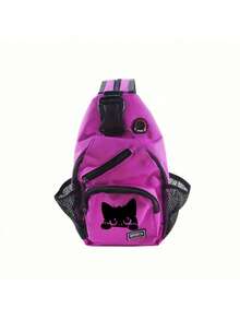 Double Zipper Messenger Bag For Men And Women, Black Cat Pattern Funny Design, Mini Chest Bag, Multiple Colors To Choose From, Multifunctional Chest Bag, Large Capacity Simple Casual Shoulder Bag, Suitable For Men And Women, Suitable For Daily Use, Outdoor Activities, Travel, Hiking, Portable, Ideal Choice For Gift Giving, Girlfriend Gift, Perfect Gift For Mom,Back To School Necessary - Multicolor - View 8