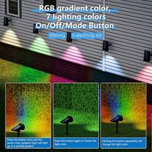 2/1 Pieces Outdoor Solar Spotlight Landscape Lights, Adjustable Auto On/Off Flag Lights, Outdoor IP43 Waterproof Lights Landscape LED Lights Lighting Ground Lights Lawn Lights For Decorative Lighting For Gardens, Swimming Pools, Trees, Ponds And Yards - Ánh sáng màu - Xem 3