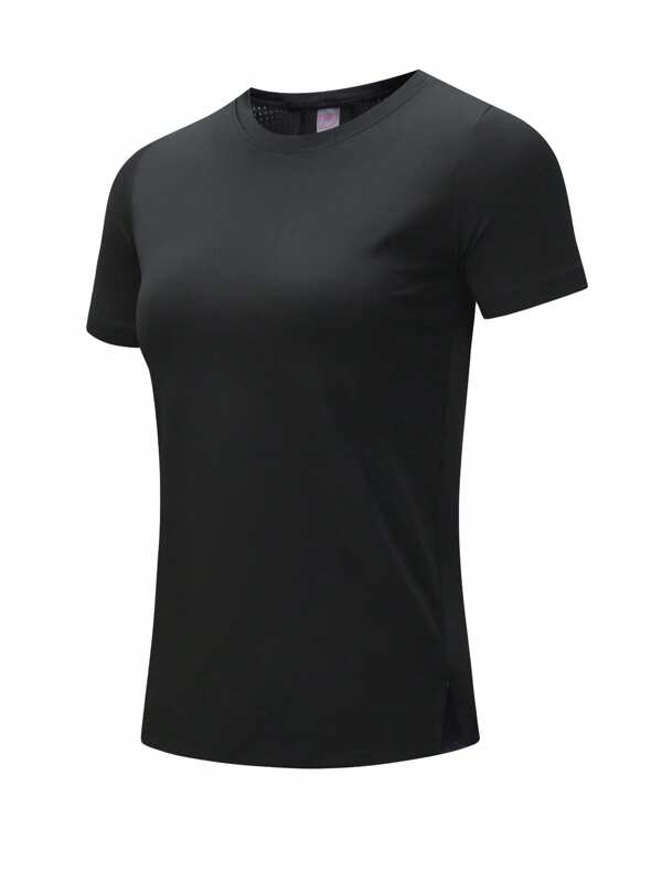 Women's Solid Color Crew Neck Quick Dry Short Sleeve T-Shirt - Lightweight Breathable Fabric, Suitable For Hiking And Outdoor Activities, Simple Design For Summer Outdoor Gear, Comfortable And Fitted