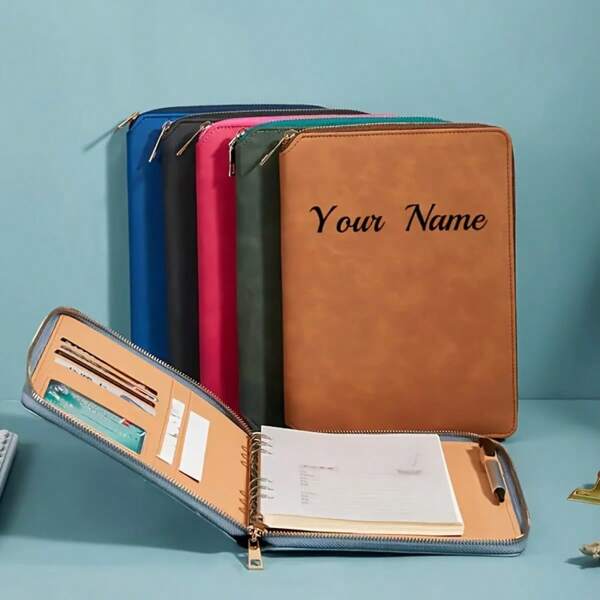 Personalized A5 Notebook With Zipper Pouch - Ideal For Travel, Business, Work, And Writing - Travel Organization | Modern Notebook | Durable Zipper Closure, Notebook Organizer,School Supplies,Back To School