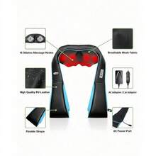 BANBERS Lumbar Neck And Shoulder Massager,Back, Neck, And Shoulder Heat Therapy Massager With Heating Function, Deep Tissue Kneading, Relieves Muscle Pain, Suitable For Home And Car Use, Deep Tissue 3D Massage Pillow For The Neck, Back, Shoulders, Feet, And Legs - màu đen - Xem 3