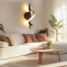 OYAJIA Wandlampe LED Modern, Wandleuchte Innen 12W 2500LM für Schlafzimmer, Warmweiß 3000K, Wandbeleuchtung für Wohnzimmer Korridor Treppen, Schwarz - Warmweißes Licht - Übersicht 7