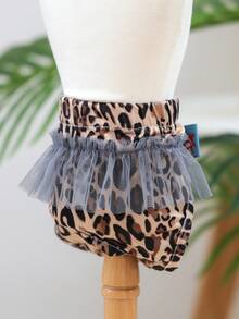 1件装宠物用品狗/猫花卉叶印花生理裤，薄款透气月经裤，适合小型犬