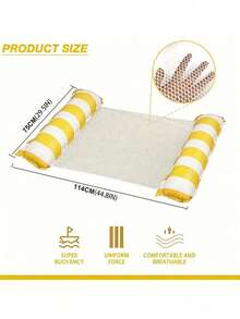 1pc Inflatable Hammock With Net, Foldable Dual-Use Backrest Floating Raft, Water Recreation Lounge Chair Floating Bed Sofa