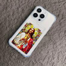 Funda para teléfono con diseño de tarjeta de Jesús, compatible con phone 16 Plus, 13 Pro Max, 12, 11, 15 y 14 (modelos femeninos), silicona suave, protección anticaídas, estilo influencer, adorable y protectora - Blanco - Ver 6