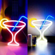 1 件高亮鸡尾酒玻璃瓶啤酒杯霓虹灯手势 666 手 LED 杯、外星人、星球、牛头、火焰、樱桃、狗爪、游戏控制器、酒吧杯装饰灯、LED 霓虹灯家居装饰、派对装饰、圣诞派对装饰、圣诞礼物 - 雞尾酒杯 - 查看 63