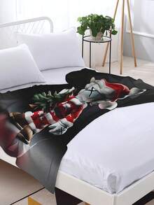Kawss Kawaii Kaw Animation Theme Flannel Blanket - ,Print Blanket Living Room, Sofa And Travel - Gorgeous Mixed Color Gifts For Friends And Family, Double-Layer Blanket Comfortable Bedroom Decoration - màu đen - Xem 2