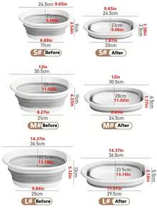1 套可折叠盆、洗脸盆、菜盆、脚盆，易于清洁，轻巧可伸缩，适用于家庭、宿舍和户外露营旅行，可用作露营水槽和家用洗脸盆、水桶、水容器、水果蔬菜盆、清洁用品 - 加厚塑料可折叠脚盆和洗脸盆 - 返校必备、万圣节礼物、圣诞礼物、折叠盆套装、可折叠、水桶、洗脸盆。 - 多色的 - 查看 6