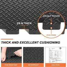 24/48 Tiles Gym Flooring Gym Mats Exercise Mat For Floor Workout Mat Foam Floor Tiles For Home Gym Equipment Garage - 四十八 黑色 - 查看 2
