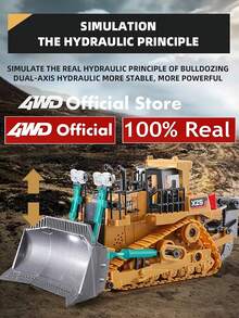 1pc Alloy Remote Control Engineering Excavator Toy, 2.4G RC Construction Vehicle, Rechargeable Realistic Dump Truck Digger Model, Gift For Boys - Multicolor - View 11