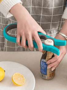 1pc 4-In-1 Multi-Function Bottle Opener And Can Opener - Portable, Non-Slip Handle, Convenient For Kitchen And Bar Use - Ideal Party Favor And Gift, Suitable For All, Elderly-Friendly, Kitchen Tool, Cooking Accessories, Household Kitchen Supplies, Thanksgiving Gift, Kitchen Gadget | Ergonomic Can Opener | Durable Plastic (Random Color Style)